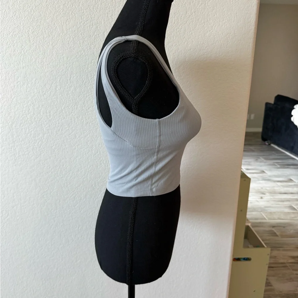 Lululemon Ribbed Nulu Asymmetrical Yoga Tank Top Rhino Grey 2 NWT